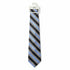 H26 Haggar Men's Black/Blue/Gray Stripe Silk Tie