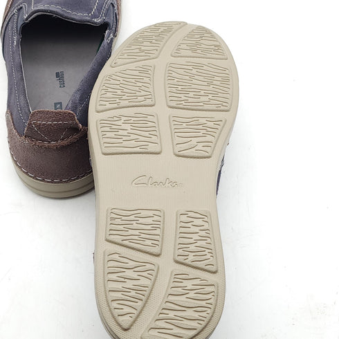 CLARKS Men's Gossler Race Slip-On Sneakers Blue Suede Size 8 MSRP $90