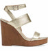 Charles David Turk 2 Platform Wedge Sandal Metallic Size 9.5 Msrp $219