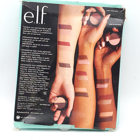 e.l.f. elf 3 Eyeshadow Desk to Dinner and Brush Set - 4pc total