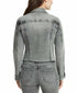 William Rast Women's Farrah Zip-Front Denim Jacket Gray Size XXL