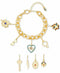 Steve Madden Crystal Interchangeable Charm Bracelet Gift Set Gold Tone