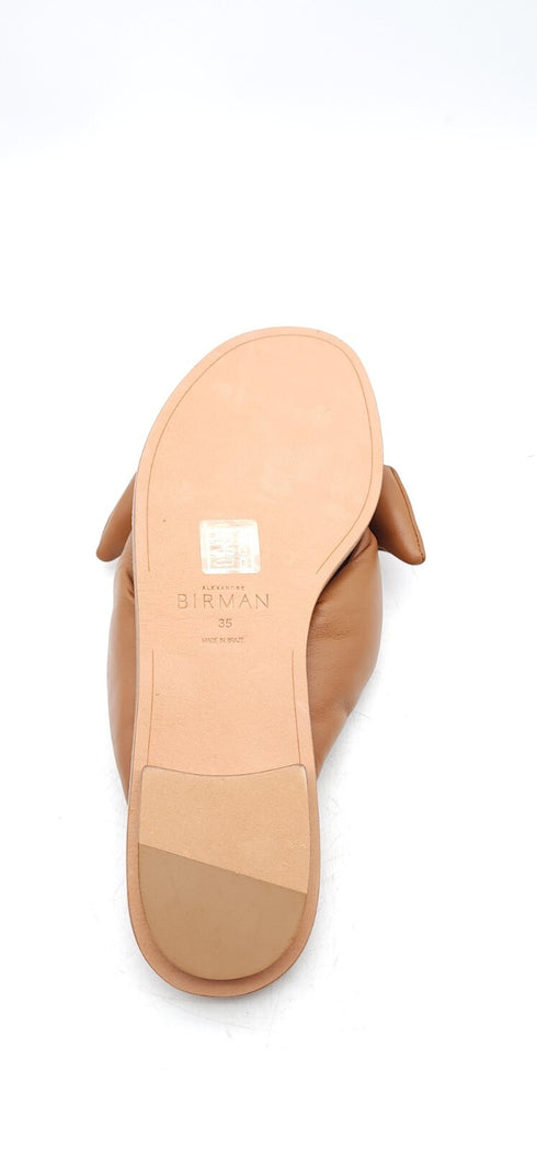 Alexandre Birman Women's Knotted Slip-On Sandals Brown Size 5