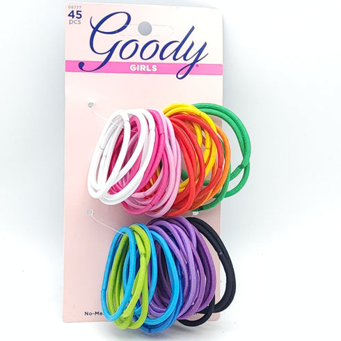 Goody Girls Ouchless Braided Elastics, 4 mm, Assorted colors (45 Count) New
