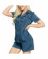 Ink+Ivy Women's Short Sleeve Notch Collar Pajama Top and Short Set Navy XL