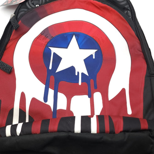 Marvel Captain America Drip Shield Laptop Backpack Black Book Bag
