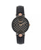 Versus Versace Womens Mabillon Two-Tone Black Leather Strap Watch, 36mm $280