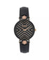Versus Versace Womens Mabillon Two-Tone Black Leather Strap Watch, 36mm $280