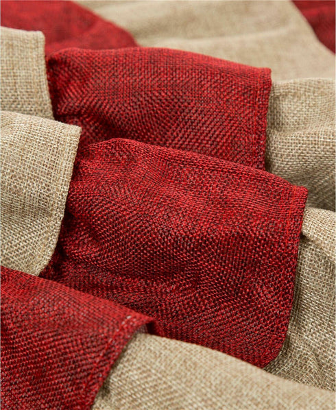 Glitzhome 48"D Burlap Christmas Tree Skirt New - MSRP $78