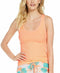Jenni Intimates Women's Size XS Neon Coral Ribbed Lace Trim Tank
