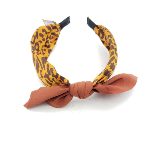 Cara Leopard Headband with Bow - New