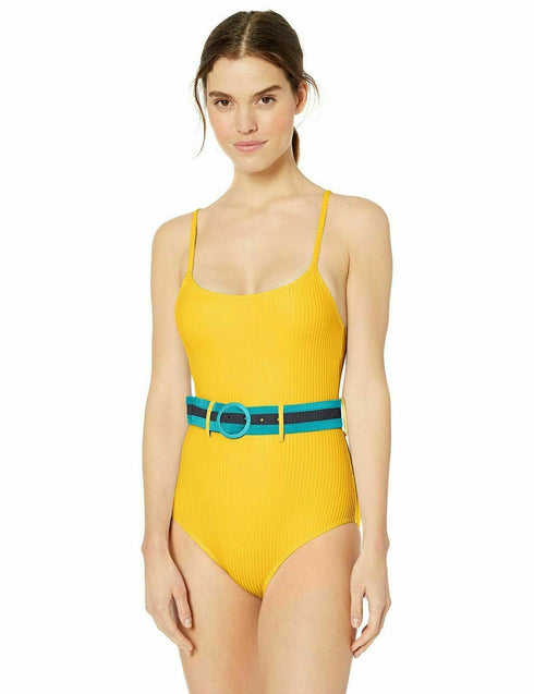 Jessica Simpson Women's Belted One-Piece Swimsuit - Large