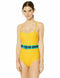 Jessica Simpson Women's Belted One-Piece Swimsuit - Large