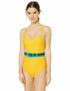 Jessica Simpson Women's Belted One-Piece Swimsuit - Large