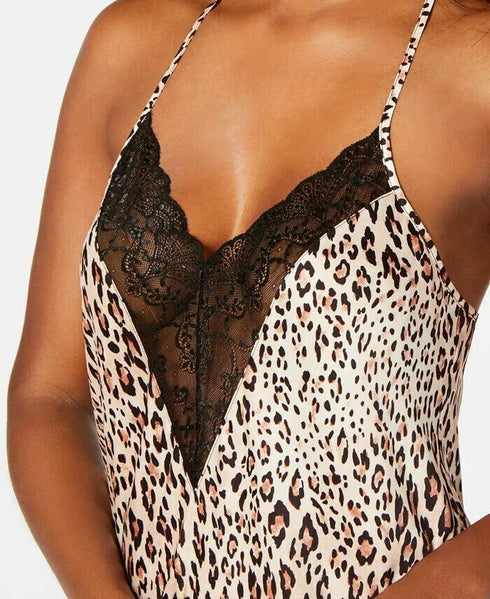 INC International Concepts Cheetah Print Lace Trim Chemise Short Nightgown S NWT
