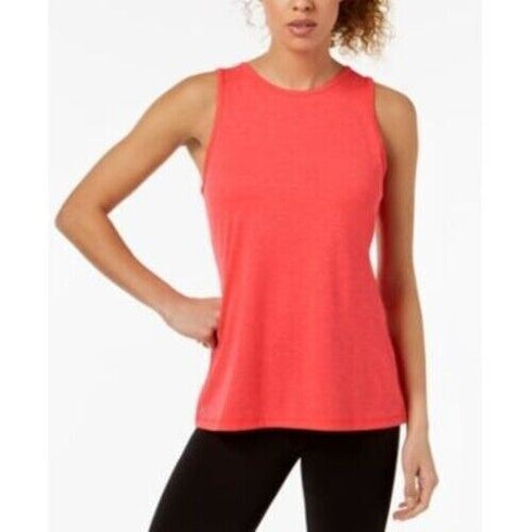 Ideology Heathered Keyhole-Back Tank Top Tropical Melon Size XS