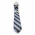 H26 Haggar Men's Black/Blue/Gray Stripe Silk Tie