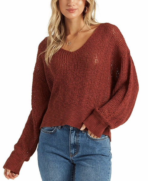 Billabong Womens Feel The Breeze Sweater Chestnut Size Large