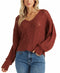 Billabong Womens Feel The Breeze Sweater Chestnut Size Large