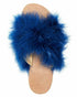 Brother Vellies Women's Lamu Marabou Feather Sandals Blue Size 8M