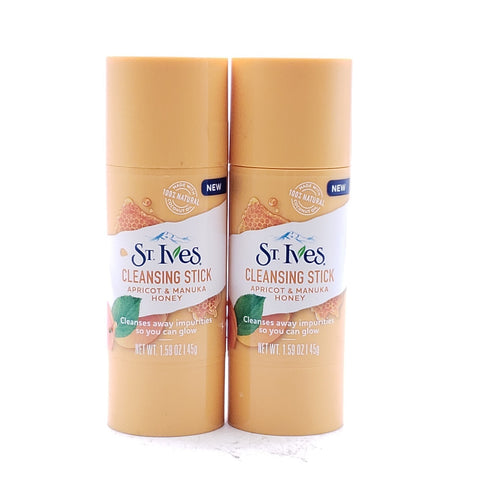 St. Ives Cleansing Facial Stick APRICOT & MANUKA HONEY 1.59 oz Each (2 Pack)