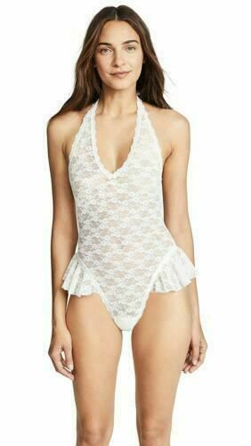 Hanky Panky Women's Bridal Peek-A-Boo Teddy Ivory Large