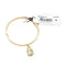 COACH Goldtone & Crystal Quilted Padlock Bangle Bracelet