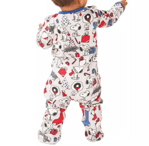 MUNKI MUNKI Matching Baby 1-Pc. Snoopy Holiday Family Pajama Footie 18M