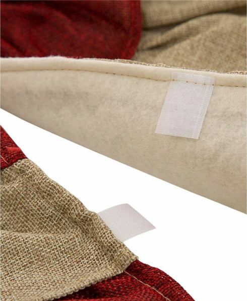 Glitzhome 48"D Burlap Christmas Tree Skirt New - MSRP $78
