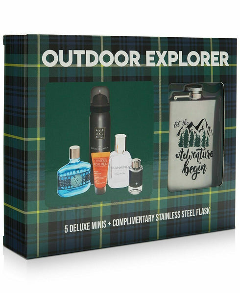 Outdoor Explorer Men 6-Pc Sampler Gift Set Staneless Flask John Varvatos Artisan