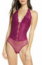 B.tempt'd Women's Ciao Bella Lace Halter Bodysuit 936144 Purple Size Small