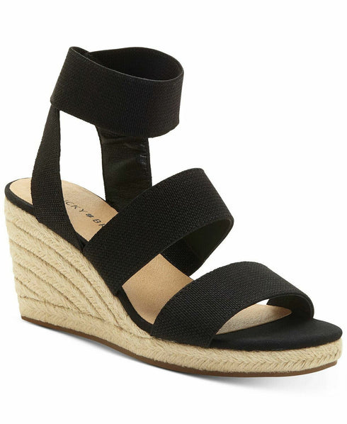 Lucky Brand Women's Mindara Wedges Sandals Black Size 7M