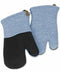 Cuisinart Space Dyed Linen-Look Oven Mitts with Leather Straps, Set of 2