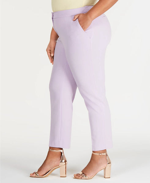 Bar III Trendy Plus Size Bi-Stretch Pants Purple 22W