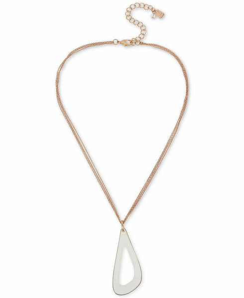 Robert Lee Morris Soho Rose Gold-Tone Patina Sculptural Open Pendant Necklace