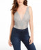 Vince Camuto Women's Gray Sleeveless V-Neck Lace Liza Bodysuit Size Small