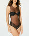 Calvin Klein Spotted Floral Lace Bodysuit Black Size Small