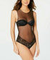 Calvin Klein Spotted Floral Lace Bodysuit Black Size Small