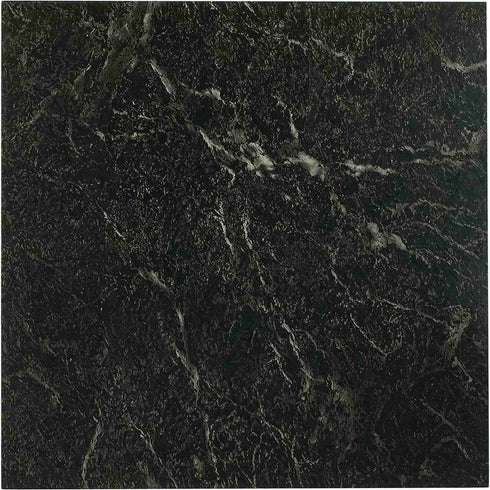 Marble Black Vinyl Floor Tiles Peel & Stick Self Adhesive 20 Pack Flooring 12x12