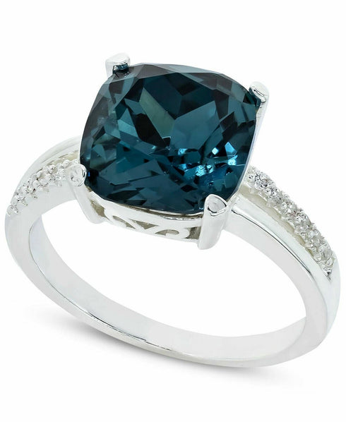 Charter Club Fine Silver Plate Pavé & Cushion-Crystal Split-Band Ring Size 8