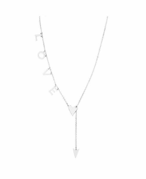 ADORNIA "LOVE" Arrow Heart Slide Through Y-Necklace