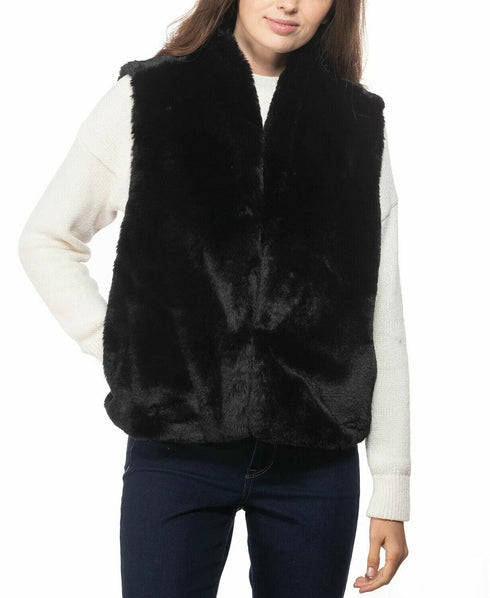 INC International Concepts Faux-Fur Vest Black Size S/M