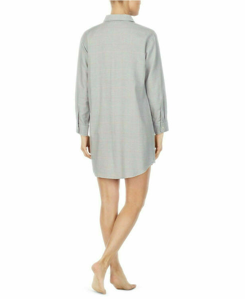 Lauren Ralph Lauren Brushed-Herringbone Sleepshirt Nightgown Gray- S