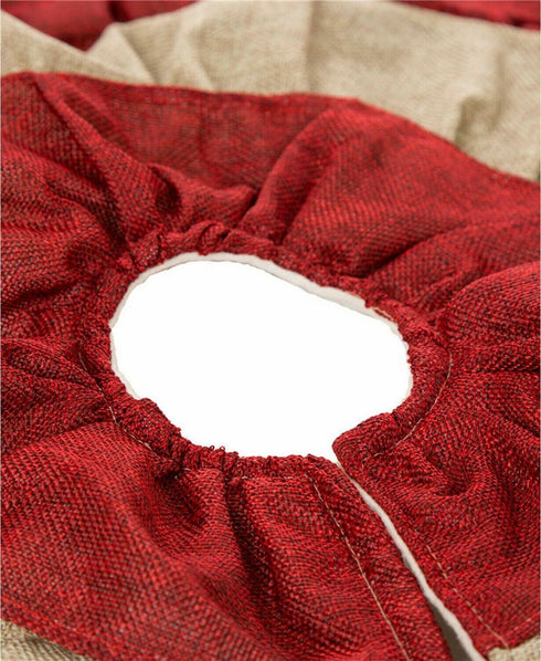 Glitzhome 48"D Burlap Christmas Tree Skirt New - MSRP $78