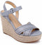 Splendid Taffeta Espadrille Wedge Sandal, Size 10 M - Blue