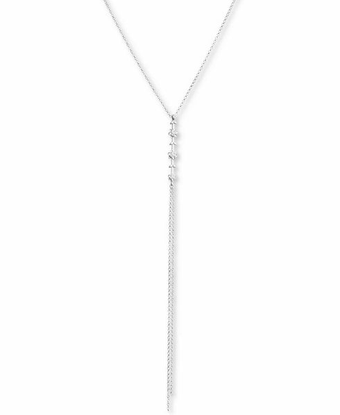 Lucky Brand Silver-Tone Flower Lariat Necklace, 19" + 2" extender