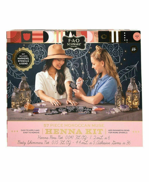 Henna Kit DIY Temporary Tattoo Body Art Set NEW Washable 57-Piece Moroccan Muse