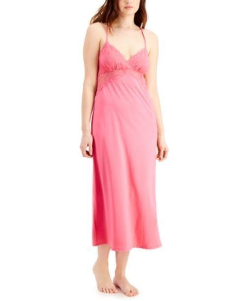 Inc International Concepts Womens Lace Long Chemise Nightgown Pink XL