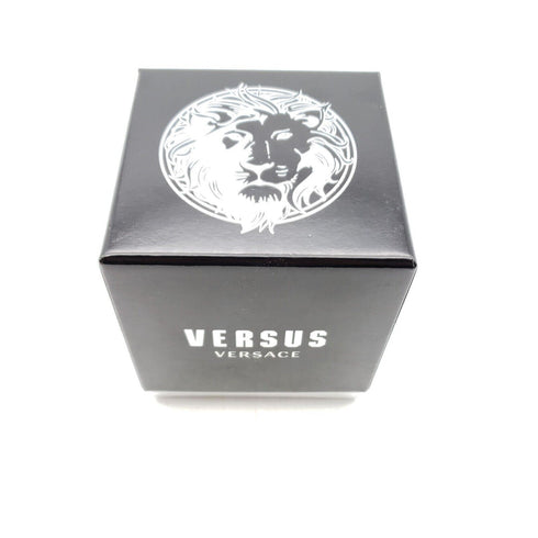 Versus Versace Womens Mabillon Two-Tone Black Leather Strap Watch, 36mm $280