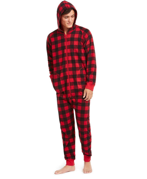 Family PJs Mens Holiday Christmas Plaid One-Piece Pajamas Loungewear 2XL